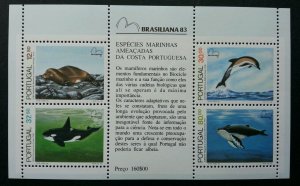 *FREE SHIP Portugal Brasiliana 1983 Ocean Whale Fish Marine Life Sea (ms) MNH