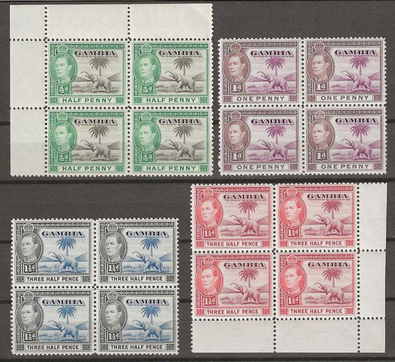 GAMBIA 1938/46 SG 150/161 MNH