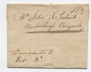 1830s Lancaster Ohio manuscript stampless cover [H.1935]