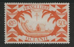 French Oceania Polynesia Scott 139 MH*  1942 stamp