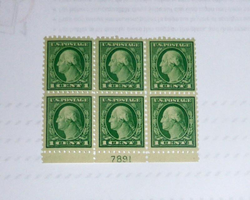 #462 1 cent  George Washington plate block