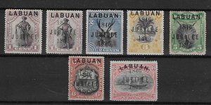 LABUAN 1896 Jubilee overprint for 1c to 8c - 38624