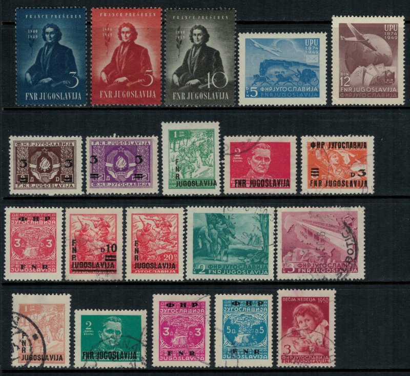 Yugoslavia #257-9,66-7,72A-B,4-7,9,82-4,6-9,94*/u  CV $8.30