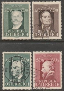 Austria 516-519, FAMOUS PEOPLE. Used. F-VF. (22)