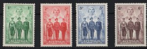 Australia 1940 Imperial Forces set sg196-9, 6d couple nibbled perfs otherwise