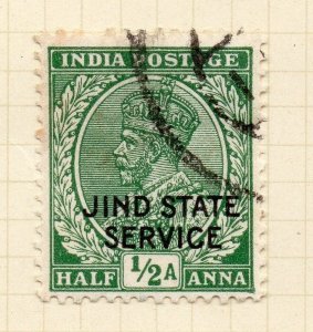 India Jhind 1927 Early Issue Fine Used 1/2a. Optd 272876