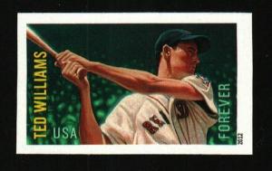 2012 45c Ted Williams, Major League Baseball All-Stars, Imperforate Scott 4694a