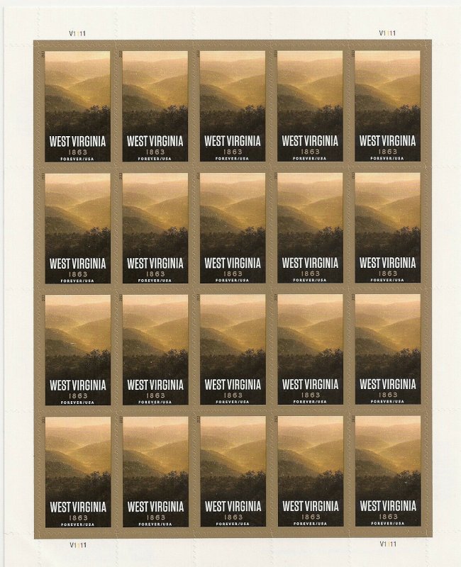 US 4790 Statehood West Virginia forever sheet (20 stamps) MNH 2013