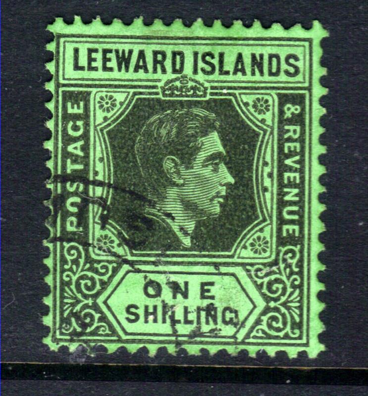 Leeward Islands 1938 - 51 KGV1 1/-d Black & Emerald SG 110 ( M124 )