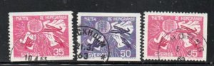 Sweden Sc 623-625 1963 Freedom From Hunger stamp set used