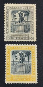 MOMEN: BARBADOS SG #158,161 MINT OG H £38 LOT #6761