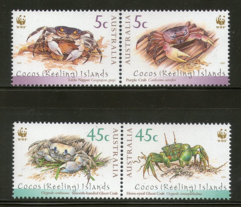 Cocos Islands 2000 WWF Crabs Marine Life Animal Sc 333-34 MNH # 276