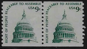 U.S. #1616 MNH - Coil Pair; 9c U.S. Capital (1976) (1)