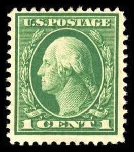 US Sc 405 F-VF/Unused NO GUM - 1912 1¢ Washington