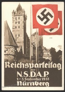 3rd Reich Germany 1933 Reichsparteitag Party Rally Propaganda Card USED E 103147