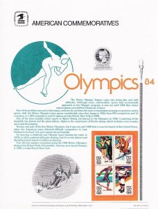 USPS Commemorative Panel 206 Olympics '84 #2067-70 Blk/4 Mint 1984