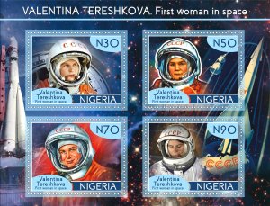 Stamps. Space. Valentina Tereshkova  2019 year 1+1 sheets perforated