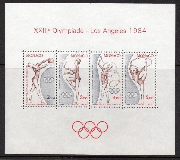 Monaco 1984 Olympics Gymnastics SS VF MNH (1418)