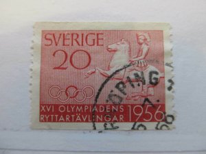 1956 Sweden Sweden Sweden 20o PERF 121⁄2 Fine Green Used Stamp A13P17F151-