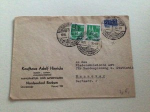 Germany North Sea resort Borkum 1950 lighthous & Berlin Tax post cover Ref 66521