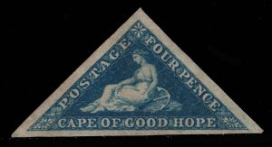 MOMEN: CAPE OF GOOD HOPE SG # 19 1864 UNUSED £325 LOT #69032*