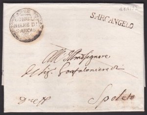 ITALY 1822 folded entire ex S.ARCANGELO.....................................Y831