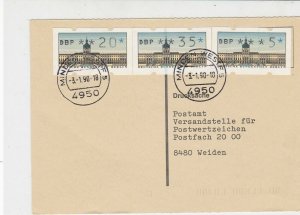 Germany 1990 A.T.M. Vending Machine Minden West Cancel Stamps Card Ref 24274