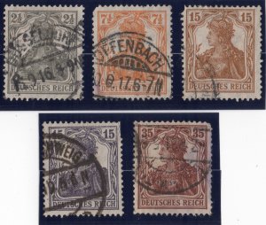 Germany 1905-1919 Lot of (5) SC97-101