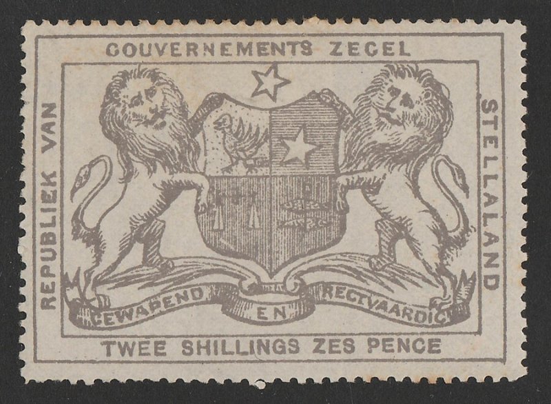 BECHUANALAND Stellaland 1884 Arms Revenue 2/6 slate grey.