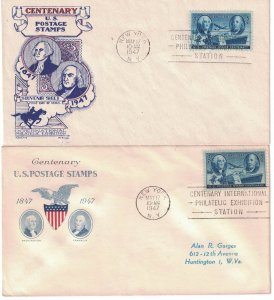 1947 FDC, #947, 3c Stamp Centenary, Fleetwood & Grimsland