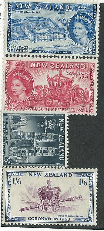 New Zealand #280,282,283,284  (MNH)  CV $4.90