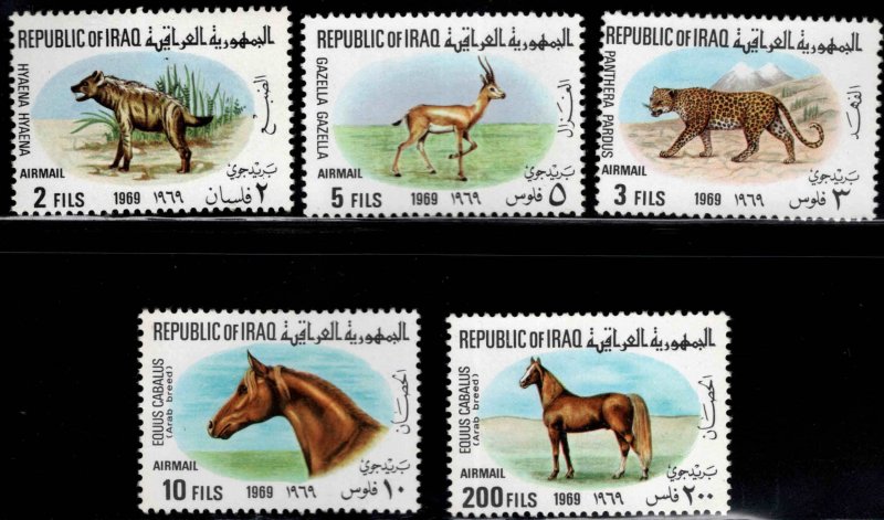 Iraq Scott C27-C21 MNH** Animal Airmail Set CV$17