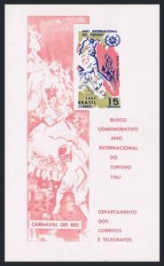 Brazil 1070a Blatt, Mnh.michel Bl.22. Touristen Year.ITY-1967.Carnival von Rio