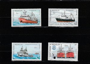 St. Pierre & Miquelon  Scott#  495-499  MNH  (1987-1991 Ships)
