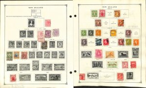 New Zealand Stamp Collection on 42 Scott International Pages, 1855-1973 (CO)