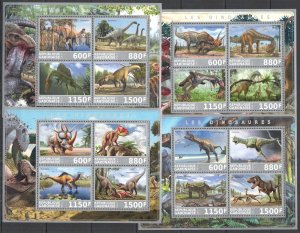 B0623 2017 Fauna Prehistoric Animals Dinosaurs ! 4Kb Mnh