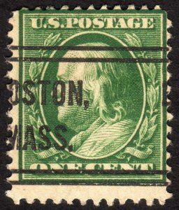 1908, US 1c, Franklin, Used, Boston precancel, Sc 331