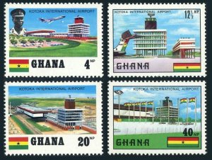 Ghana 382-385, MNH. Michel 393-396. Kotoka Airport, 1970. Gen .Kotoka, VC10.