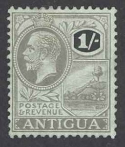 Antigua Sc# 53 MH (a) 1929 1sh black, emerald Queen Victoria