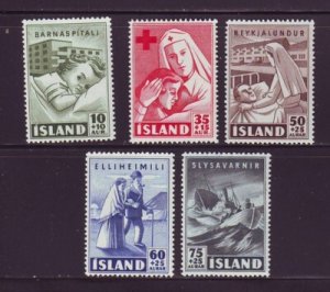 Iceland Sc B7-11 1949 Charity stamp set mint NH