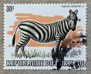 Burundi 1983 30fr Zebra, used.  WWF emblem.  Scott 595a, CV $40.00