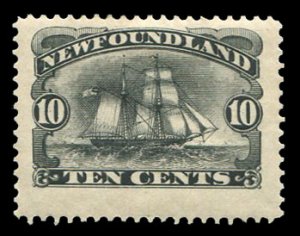 Newfoundland #59 Cat$130, 1887 10c black, disturbed gum, thin