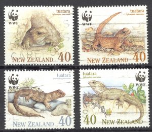 New Zealand Sc# 1023-1026 SG# 1590/3 Used 1991 40c Tuatara Lizard