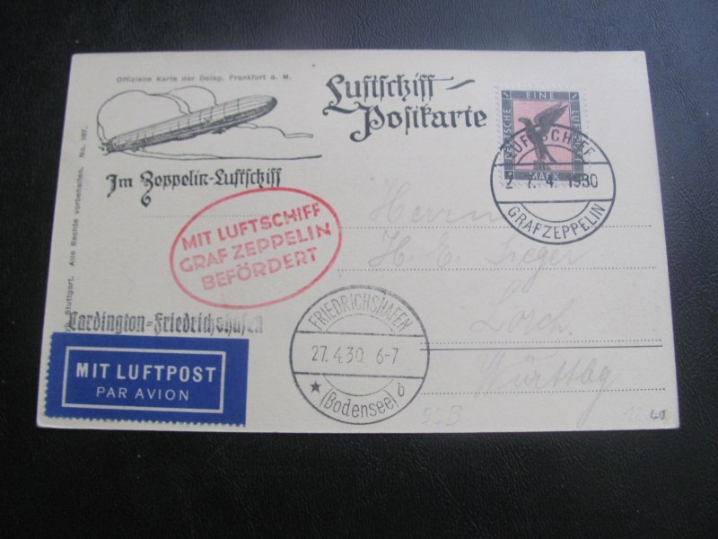 Germany 1930  SC C30 ZEPPELIN CARD (227)