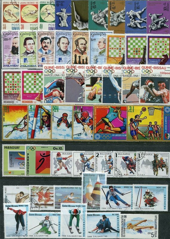 367 - SPORT - 100 Different Stamps