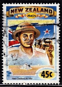 NEW ZEALAND SC# 1186 **USED** 45c 1993  NEW ZEALAND AT WAR  SEE SCAN