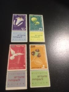 Israel sc 66-69 MNH w tabs flower