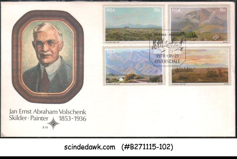 SOUTH AFRICA - 1978 JAN ERNST ABRAHAM VOLSCHENK PAINTER / PAINTINGS - 4V - FDC