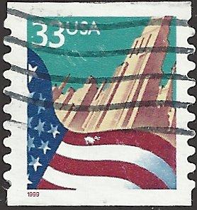 # 3281c USED FLAG AND CITY SMALL DATE