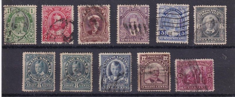 NEWFOUNDLAND # 104-114 VF-USED THE ROYAL FAMILY ISSUES CAT VAL $344 WE R FAMILY